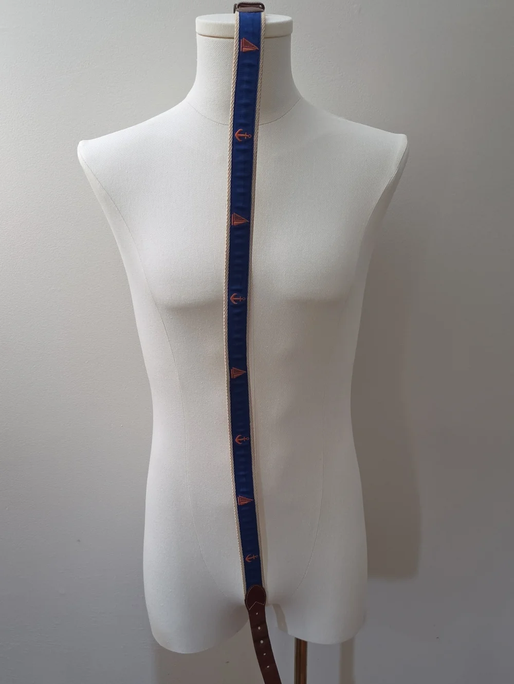 J. Crew Blue And Orange Leather Woven Belt